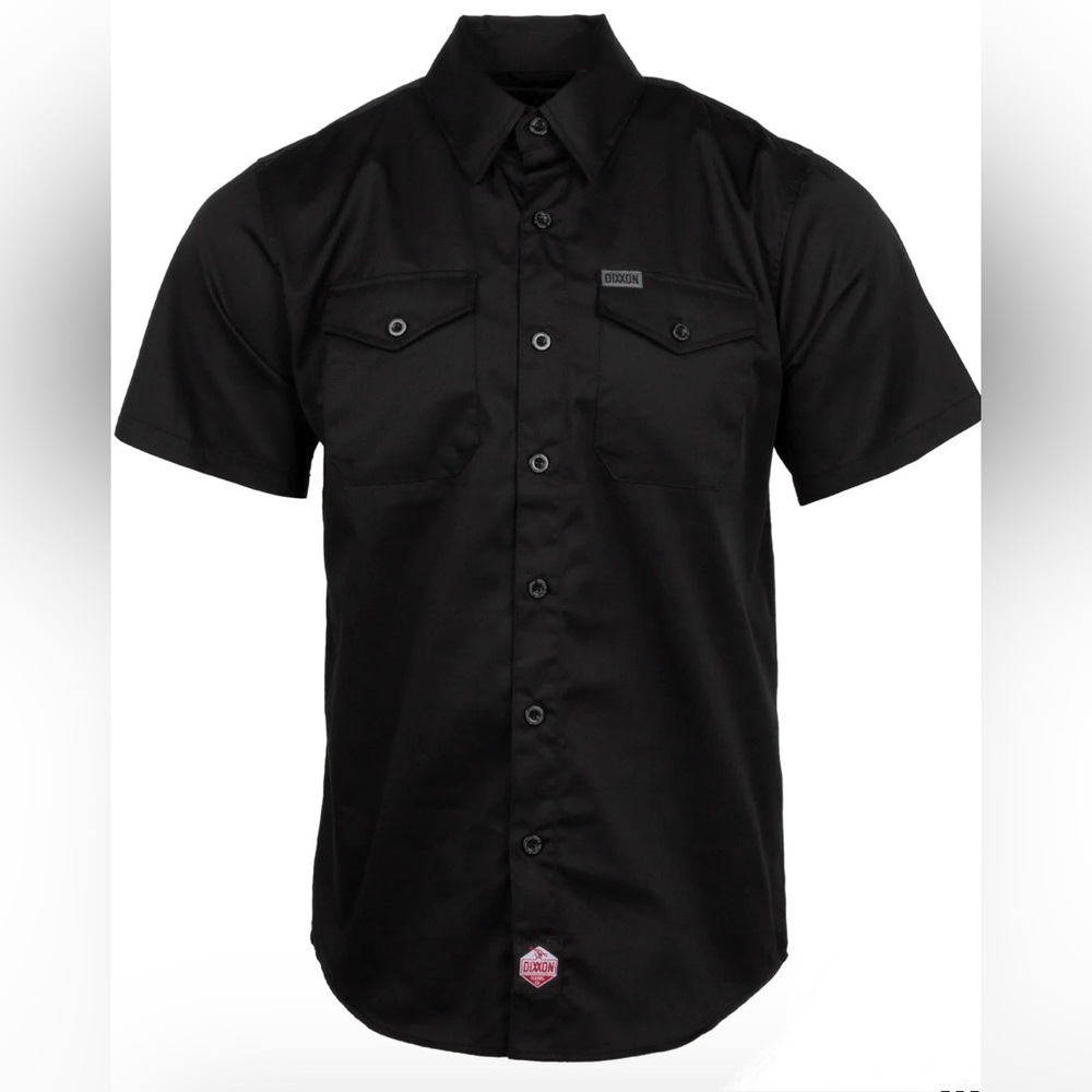 Dixxon workwear black button up shirt